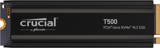 Crucial T500 1TB PCIe Gen4 NVMe M.2 SSD with heatsink